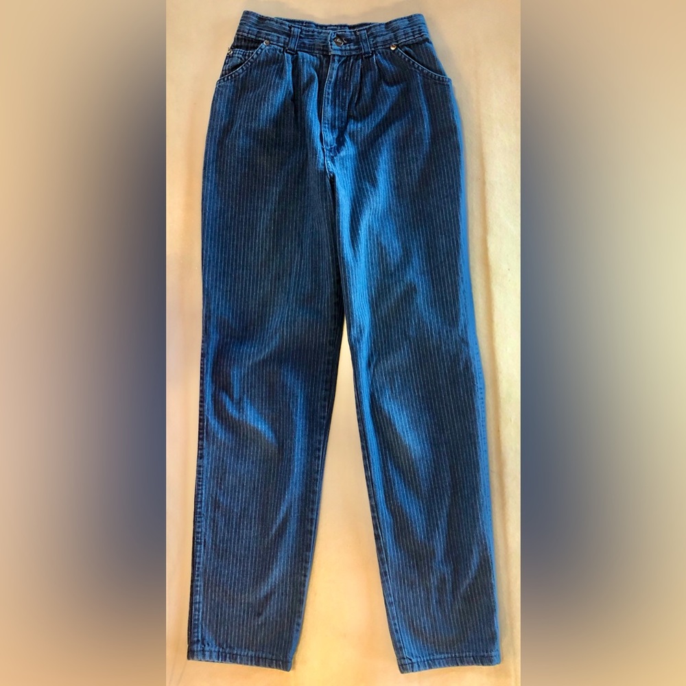 Vintage Chic by H.I.S. High Rise Pinstripe Jeans (appx 23”) - Picture 3 of 14